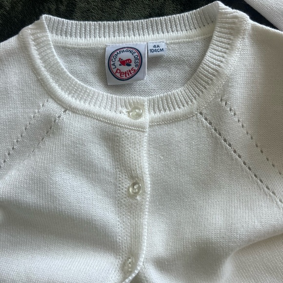 Little girl kids 4Y white cardigan classy jacket new from France in Paris - Picture 4 of 6